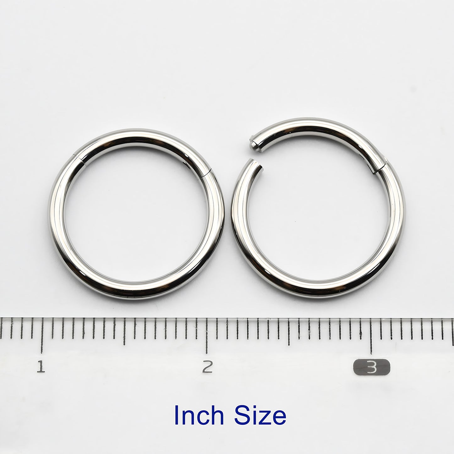 1 PAIR High Polished 316L Surgical Steel Nose Ring Hoop Ear Piercing Jewelry Hinged Clicker Piercing for Septum Labret BCR 18G-00G