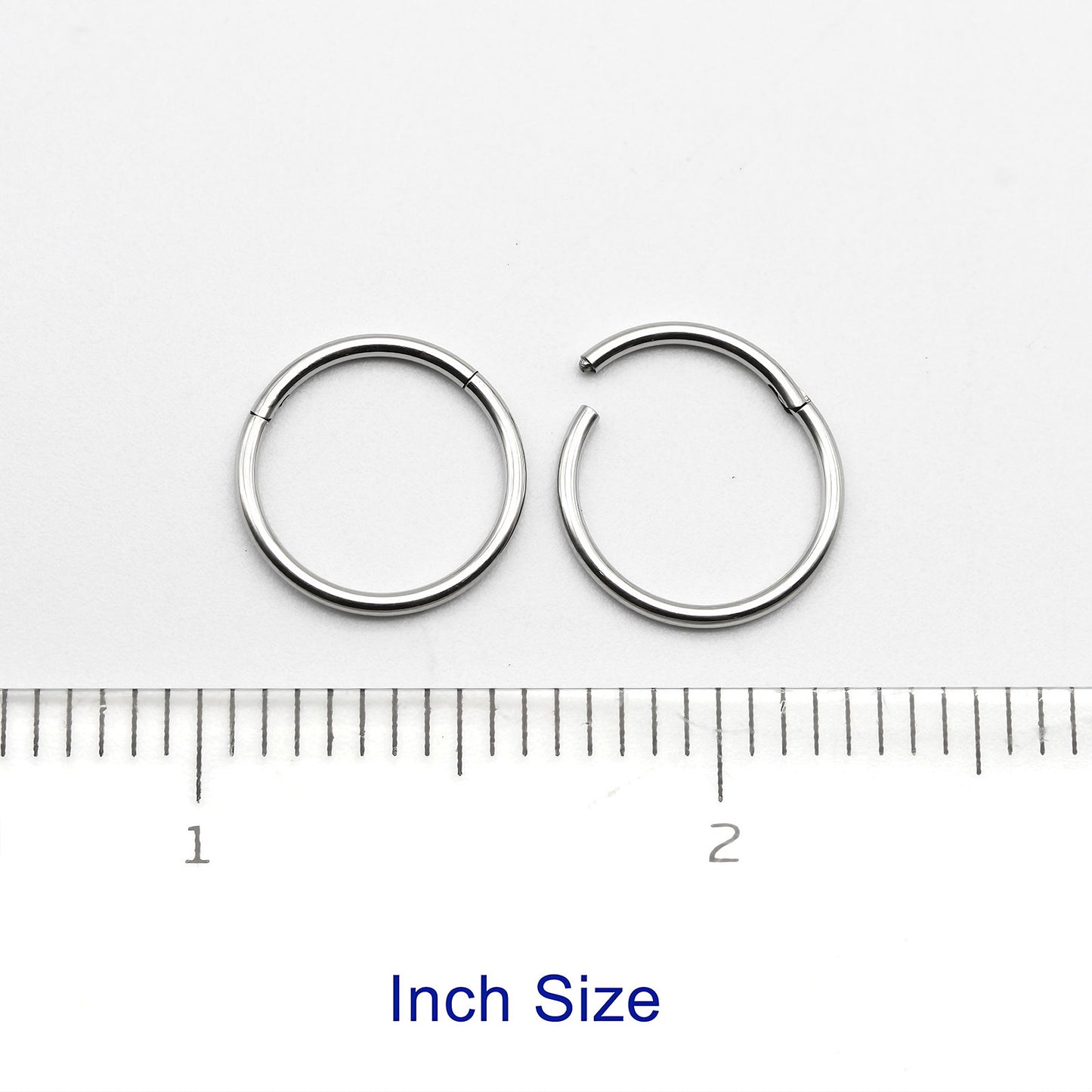 1 PAIR High Polished 316L Surgical Steel Nose Ring Hoop Ear Piercing Jewelry Hinged Clicker Piercing for Septum Labret BCR 18G-00G