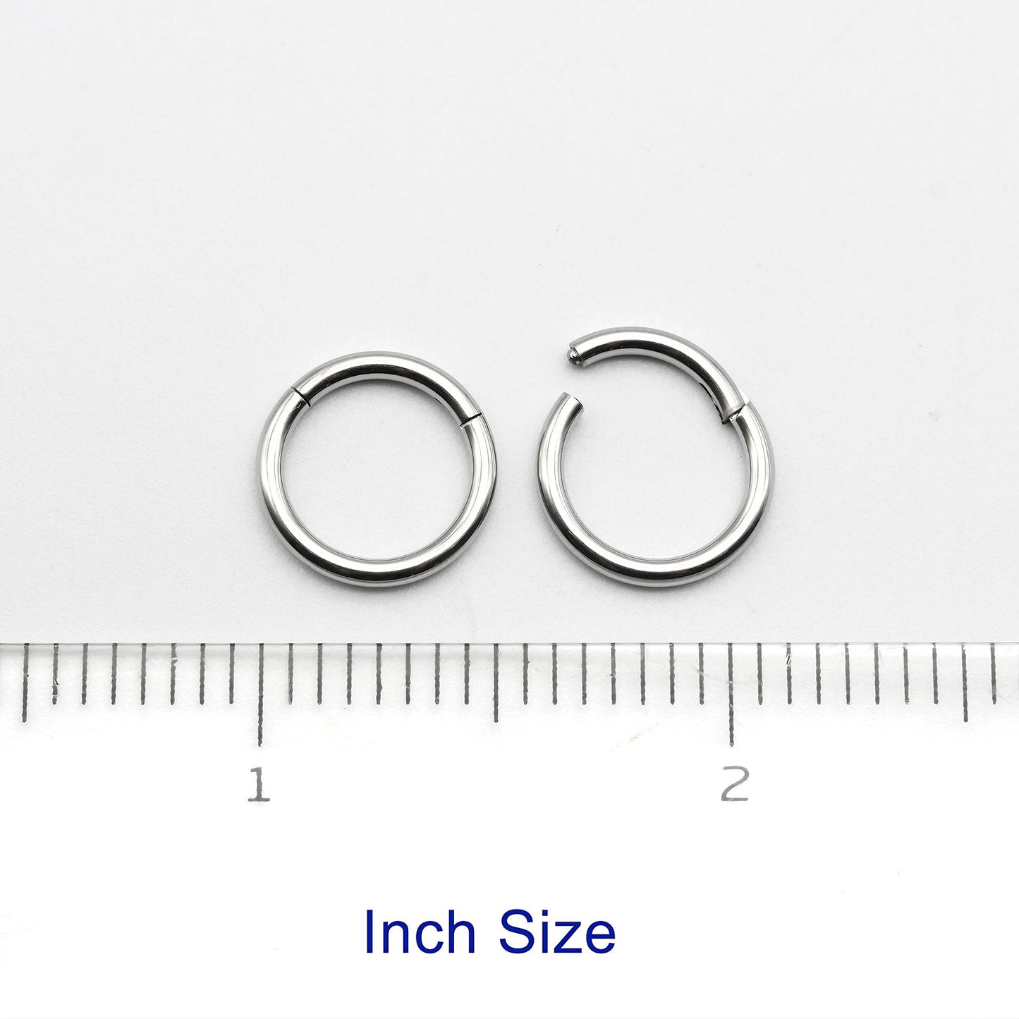 1 PAIR High Polished 316L Surgical Steel Nose Ring Hoop Ear Piercing Jewelry Hinged Clicker Piercing for Septum Labret BCR 18G-00G