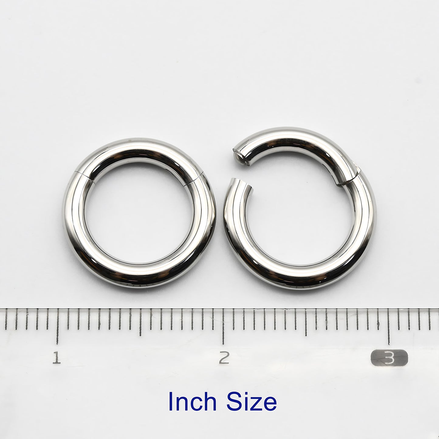 1 PAIR High Polished 316L Surgical Steel Nose Ring Hoop Ear Piercing Jewelry Hinged Clicker Piercing for Septum Labret BCR 18G-00G