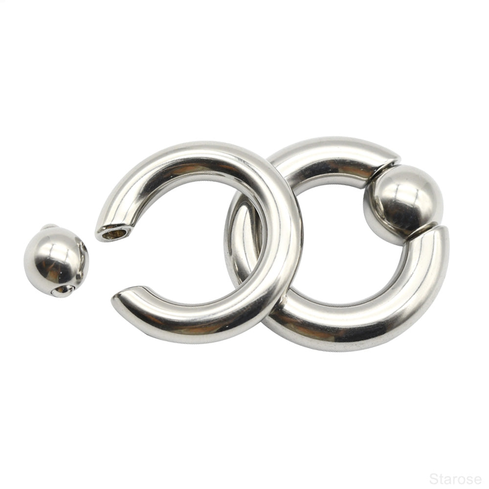 1 Piece Stainless Steel Captive Bead Ring Nose Piercing Lobe Earrings Weight